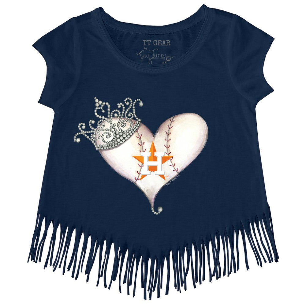 Houston Astros Tiny Turnip Girls Youth Tiara Heart Fringe T-Shirt Sale