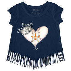 Houston Astros Tiny Turnip Girls Youth Tiara Heart Fringe T-Shirt Sale