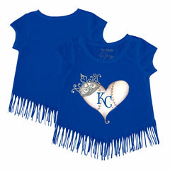 Kansas City Royals Tiny Turnip Girls Youth Tiara Heart Fringe T-Shirt discount