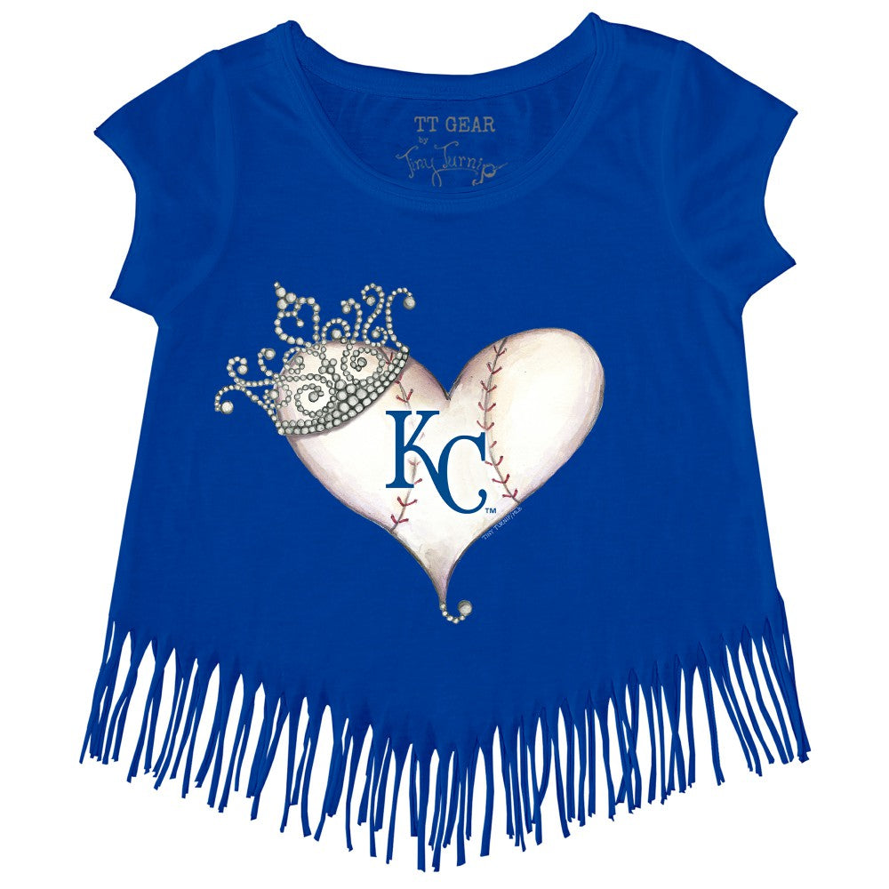 Kansas City Royals Tiny Turnip Girls Youth Tiara Heart Fringe T-Shirt discount