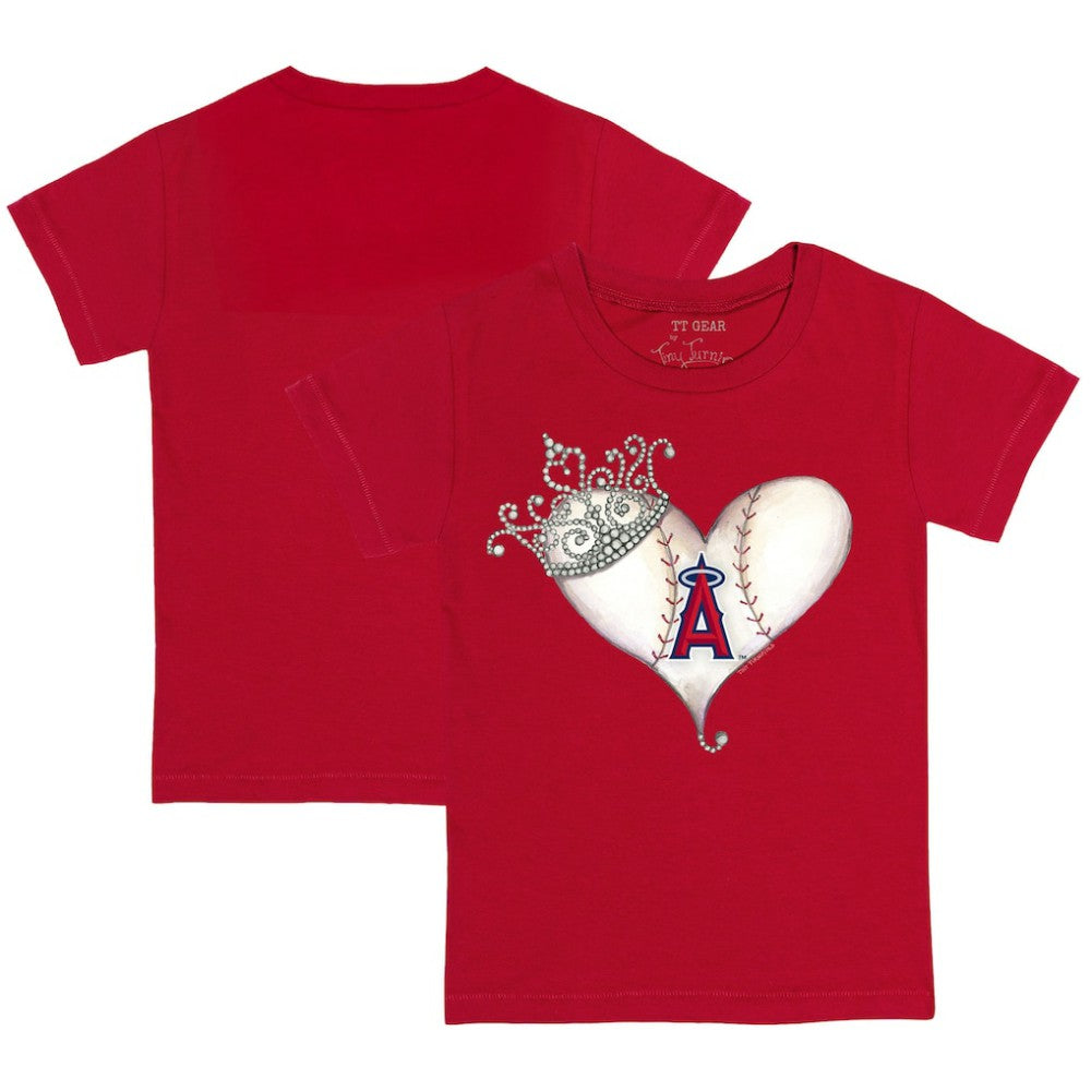 Los Angeles Angels Tiny Turnip Youth Tiara Heart T-Shirt On Sale