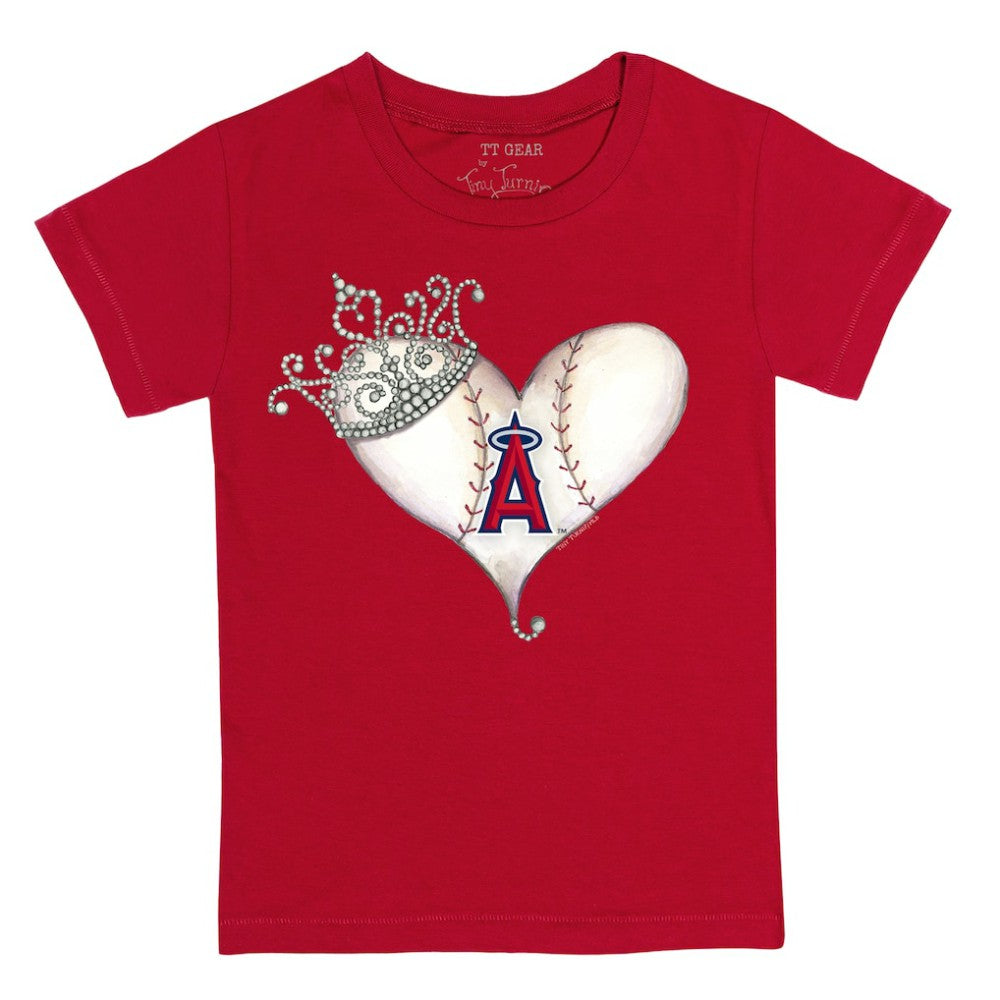 Los Angeles Angels Tiny Turnip Youth Tiara Heart T-Shirt On Sale