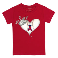 Los Angeles Angels Tiny Turnip Youth Tiara Heart T-Shirt On Sale