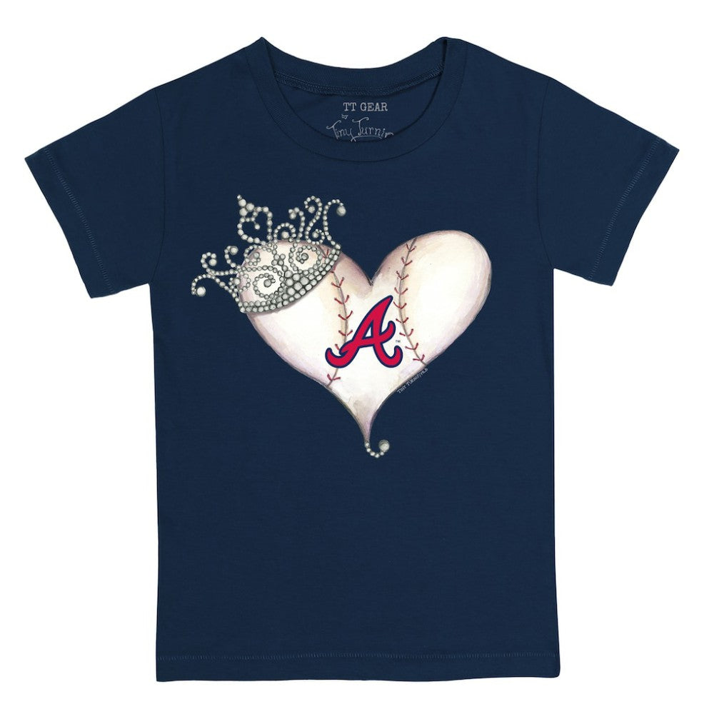 Atlanta Braves Tiny Turnip Youth Tiara Heart T-Shirt Online