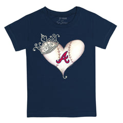 Atlanta Braves Tiny Turnip Youth Tiara Heart T-Shirt Online