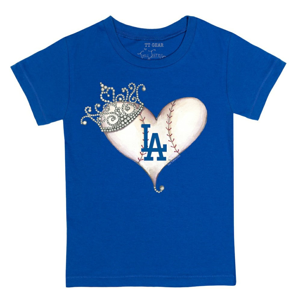 Los Angeles Dodgers Tiny Turnip Youth Tiara Heart T-Shirt Sale