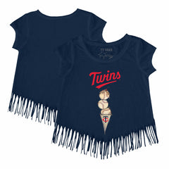 Minnesota Twins Tiny Turnip Girls Youth Triple Scoop Fringe T-Shirt Lifestyle