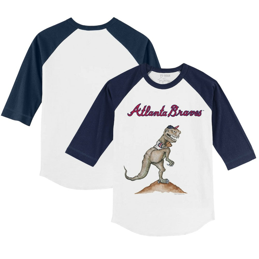 Atlanta Braves Tiny Turnip Youth TT Rex 3/4-Sleeve Raglan T-Shirt Sale