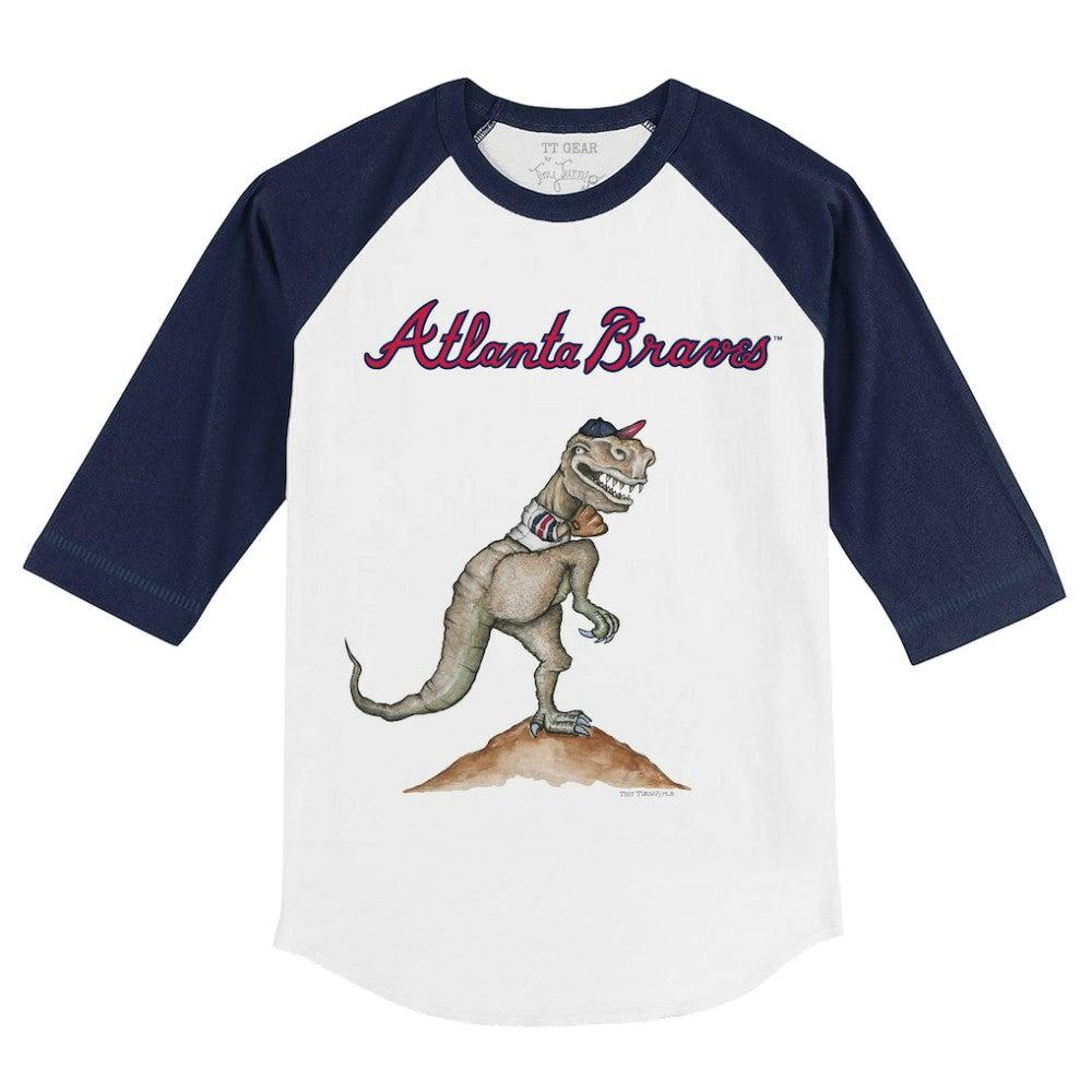 Atlanta Braves Tiny Turnip Youth TT Rex 3/4-Sleeve Raglan T-Shirt Sale