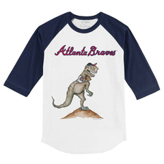 Atlanta Braves Tiny Turnip Youth TT Rex 3/4-Sleeve Raglan T-Shirt Sale