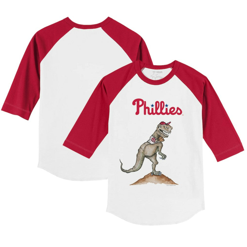 Philadelphia Phillies Tiny Turnip Youth TT Rex 3/4-Sleeve Raglan T-Shirt Clearance