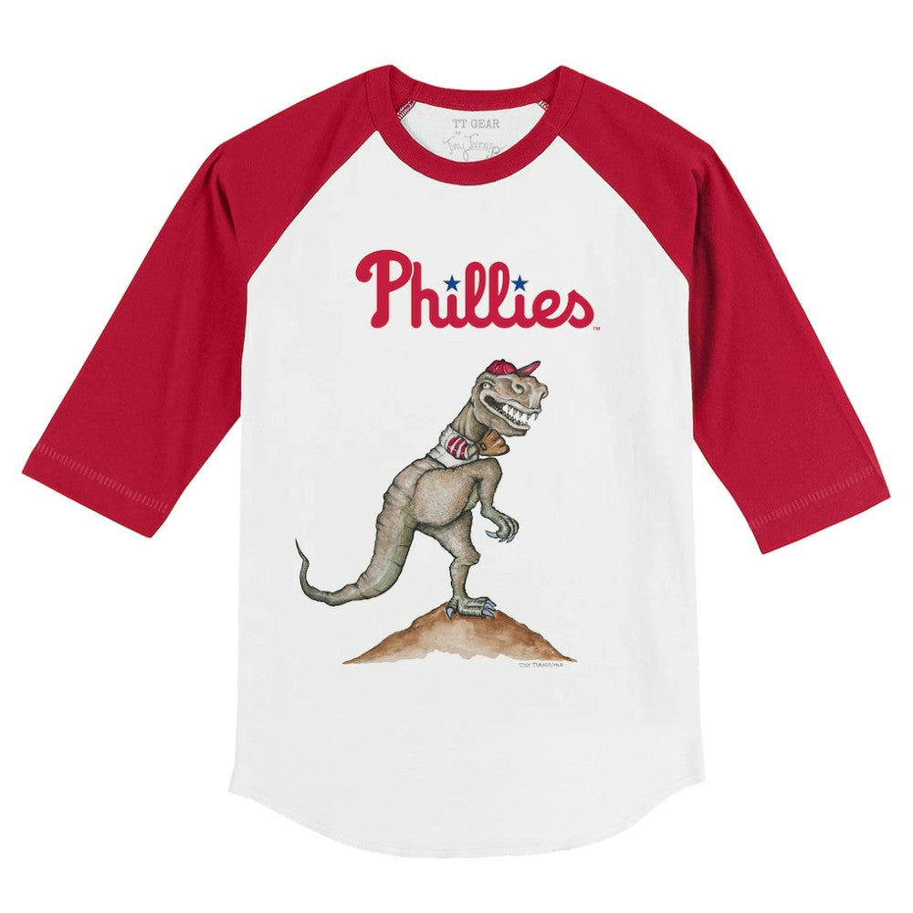 Philadelphia Phillies Tiny Turnip Youth TT Rex 3/4-Sleeve Raglan T-Shirt Clearance