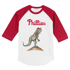 Philadelphia Phillies Tiny Turnip Youth TT Rex 3/4-Sleeve Raglan T-Shirt Clearance