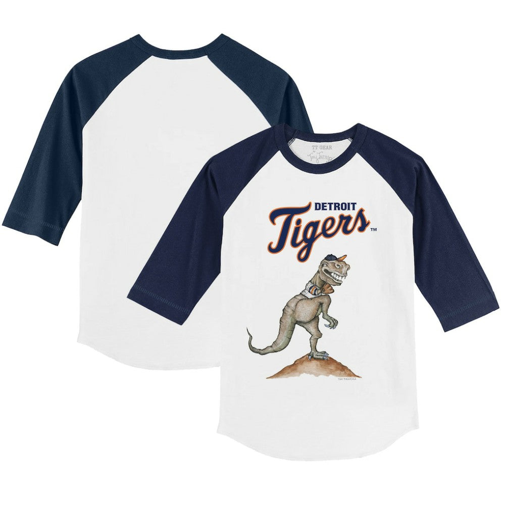 Detroit Tigers Tiny Turnip Youth TT Rex 3/4-Sleeve Raglan T-Shirt Lifestyle