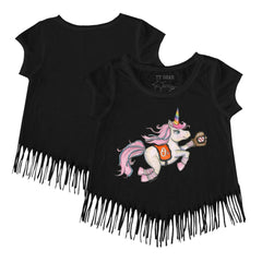 Baltimore Orioles Tiny Turnip Girls Youth Unicorn Fringe T-Shirt Lifestyle