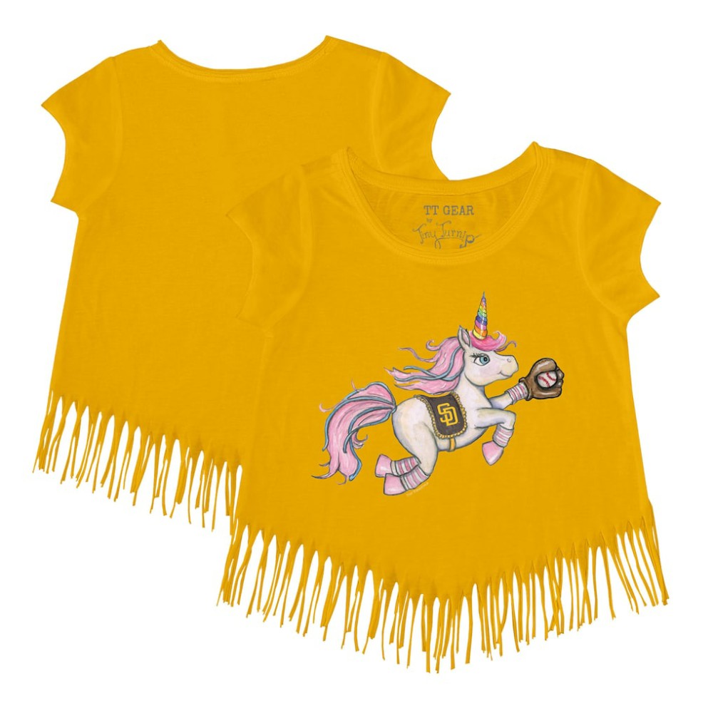 San Diego Padres Tiny Turnip Girls Youth Unicorn Fringe T-Shirt Online