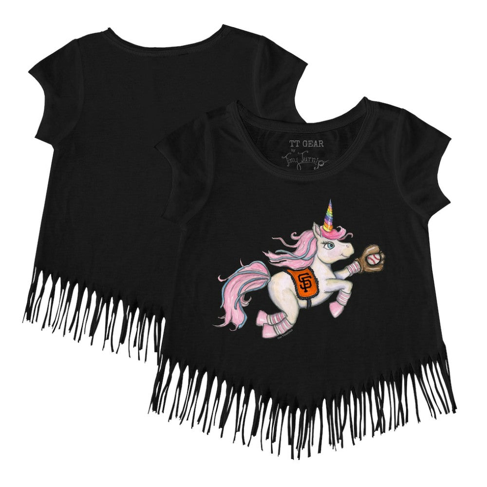 San Francisco Giants Tiny Turnip Girls Youth Unicorn Fringe T-Shirt Clearance