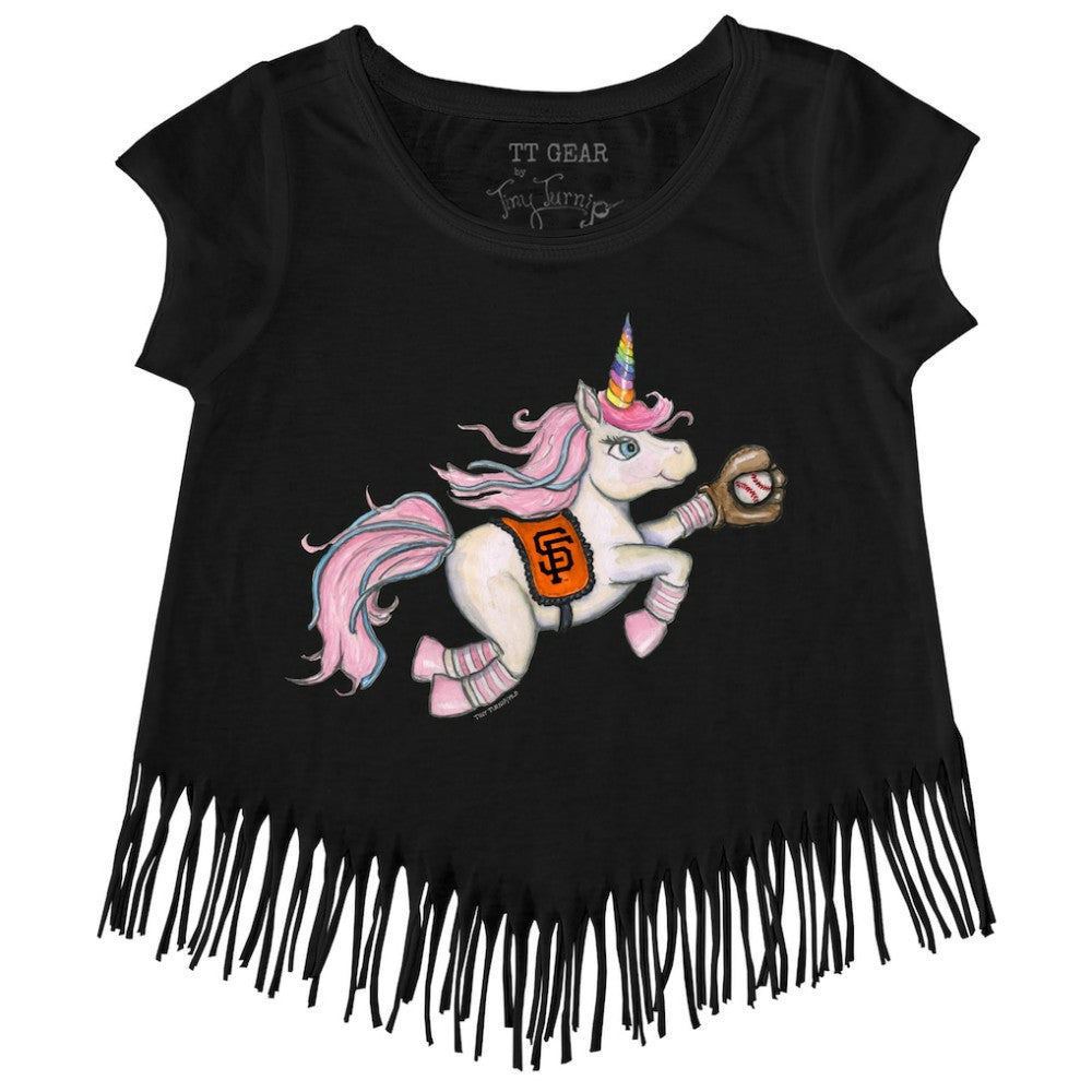 San Francisco Giants Tiny Turnip Girls Youth Unicorn Fringe T-Shirt Clearance