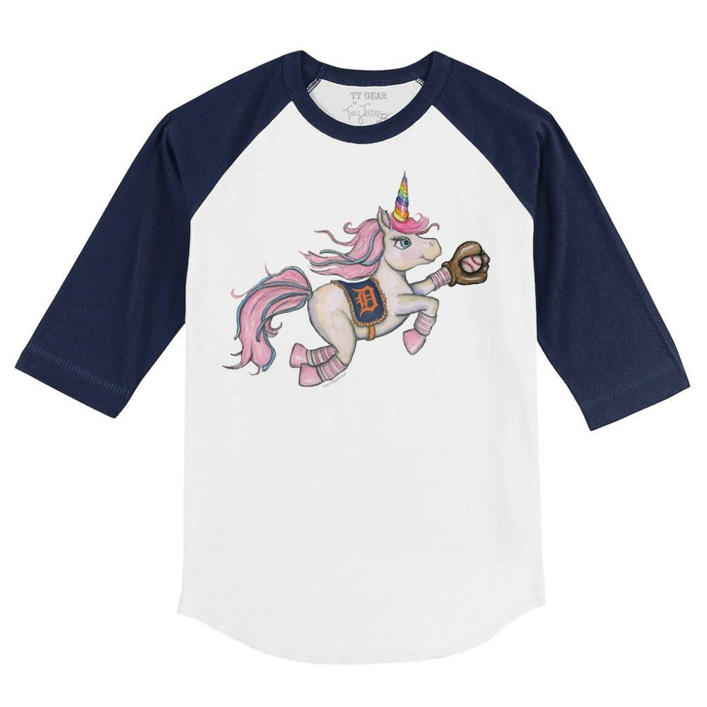 Detroit Tigers Tiny Turnip Youth Unicorn 3/4-Sleeve Raglan T-Shirt discount