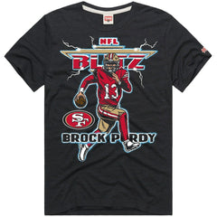 Brock Purdy San Francisco 49ers Homage Unisex NFL Blitz Player Tri-Blend T-Shirt Heathered Black - NFL
