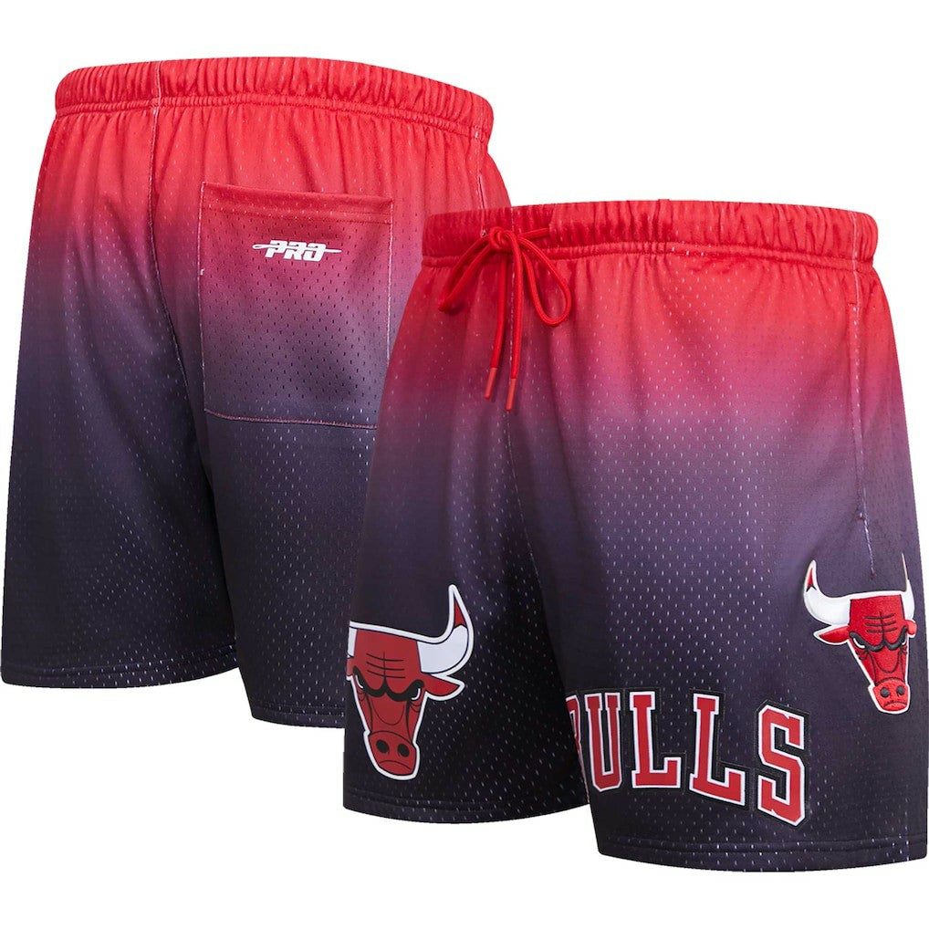 NBA - Chicago Bulls Pro Standard Ombre Mesh Shorts - Black/Red