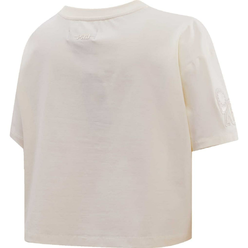 NBA - Philadelphia 76ers Pro Standard Women's Neutral Boxy Crop T-Shirt - Cream