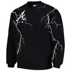 Atlanta Braves PLEASURES Lightning Crewneck Pullover Sweatshirt On Sale