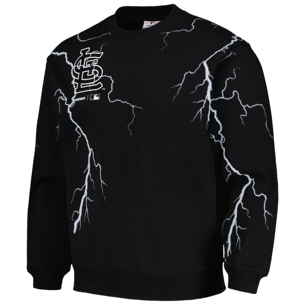 St. Louis Cardinals PLEASURES Lightning Crewneck Pullover Sweatshirt On Sale