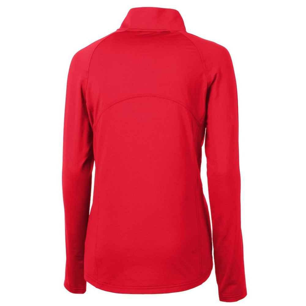 Atlanta Braves Cutter & Buck Women's Americana Logo Adapt Eco Knit Stretch Recycled Half-Zip Pullover Top Lifestyle
