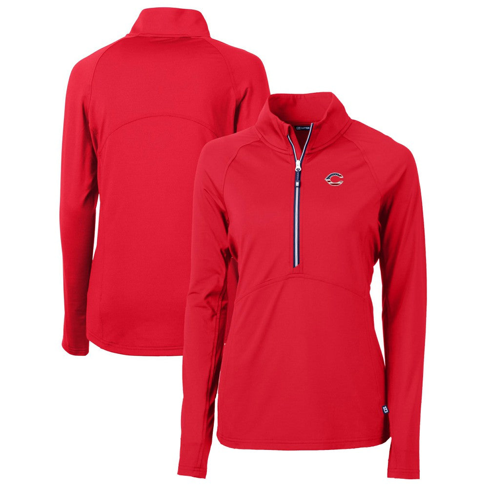 Cincinnati Reds Cutter & Buck Women's Americana Logo Adapt Eco Knit Stretch Recycled Half-Zip Pullover Top for sale
