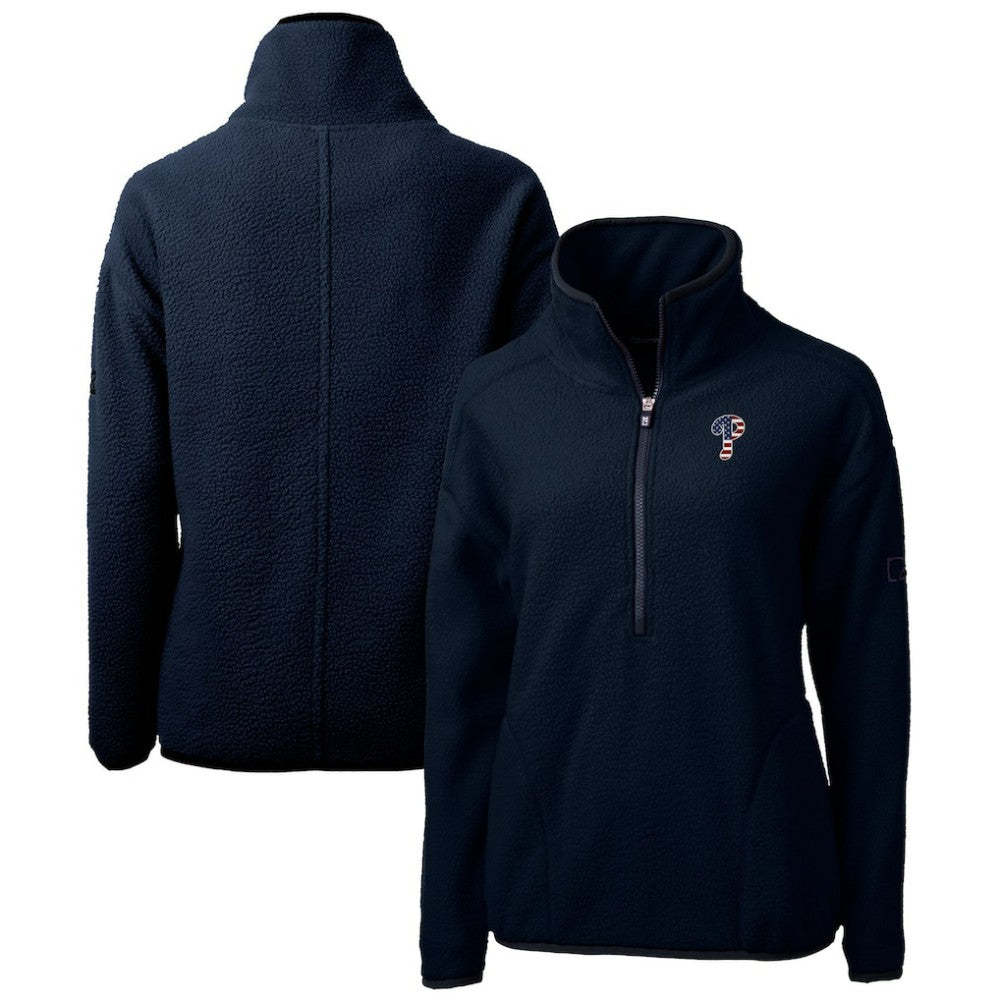 Philadelphia Phillies Cutter & Buck Women's Americana Logo Cascade Eco Sherpa Fleece Half-Zip Pullover Jacket Online