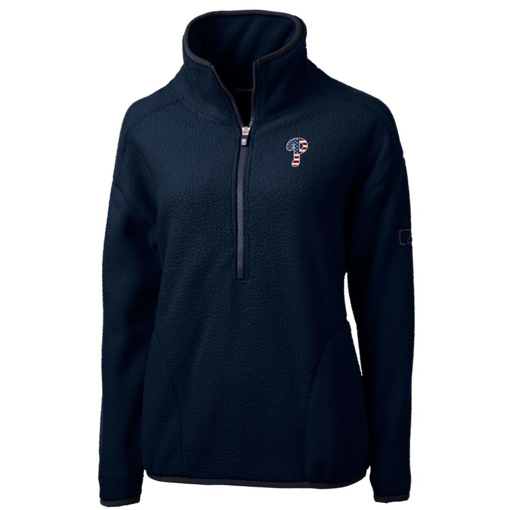 Philadelphia Phillies Cutter & Buck Women's Americana Logo Cascade Eco Sherpa Fleece Half-Zip Pullover Jacket Online