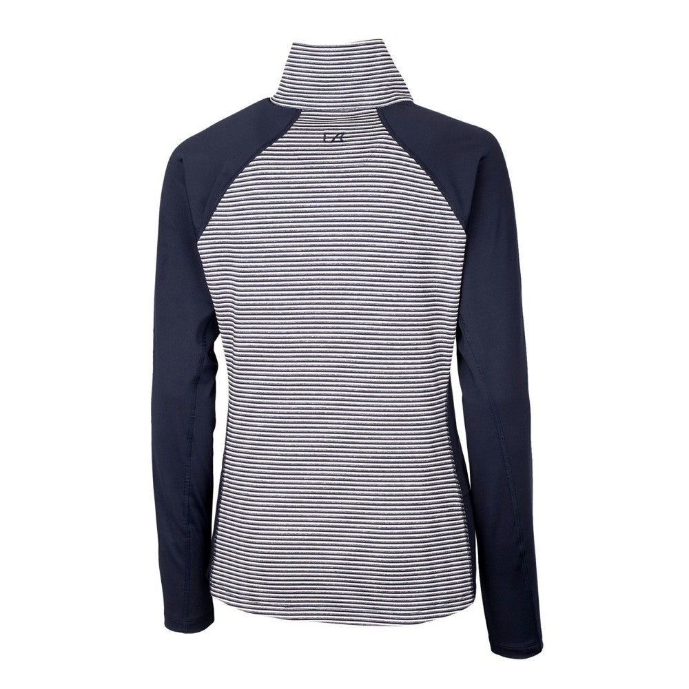 Milwaukee Brewers Cutter & Buck Women's Americana Logo Forge Tonal Stripe Stretch Half-Zip Pullover Top Lifestyle