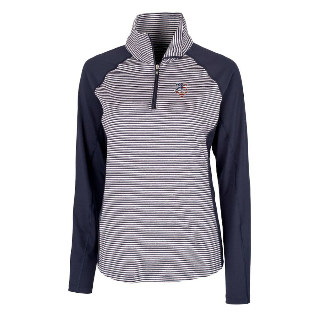 Minnesota Twins Cutter & Buck Women's Americana Logo Forge Tonal Stripe Stretch Half-Zip Pullover Top Near Me