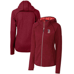 Boston Red Sox Cutter & Buck Women's Americana Logo Mainsail Sweater-Knit Full-Zip Hoodie Lifestyle