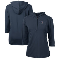 Philadelphia Phillies Cutter & Buck Women's Americana Logo DryTec Virtue Eco Pique Recycled Half-Zip Pullover Hoodie for sale