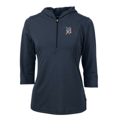 Detroit Tigers Cutter & Buck Women's Americana Logo DryTec Virtue Eco Pique Recycled Half-Zip Pullover Hoodie On Sale
