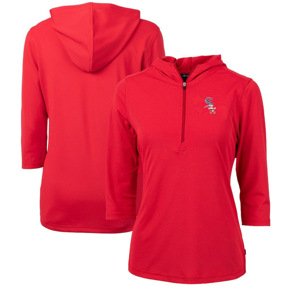 Chicago White Sox Cutter & Buck Women's Americana Logo DryTec Virtue Eco Pique Recycled Half-Zip Pullover Hoodie Online