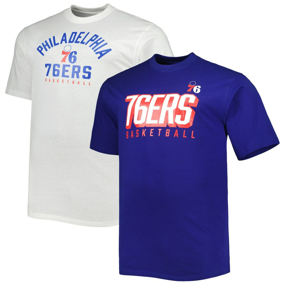 Fanatics - Philadelphia 76ers Big & Tall Two-Pack T-Shirt Set - Royal/White