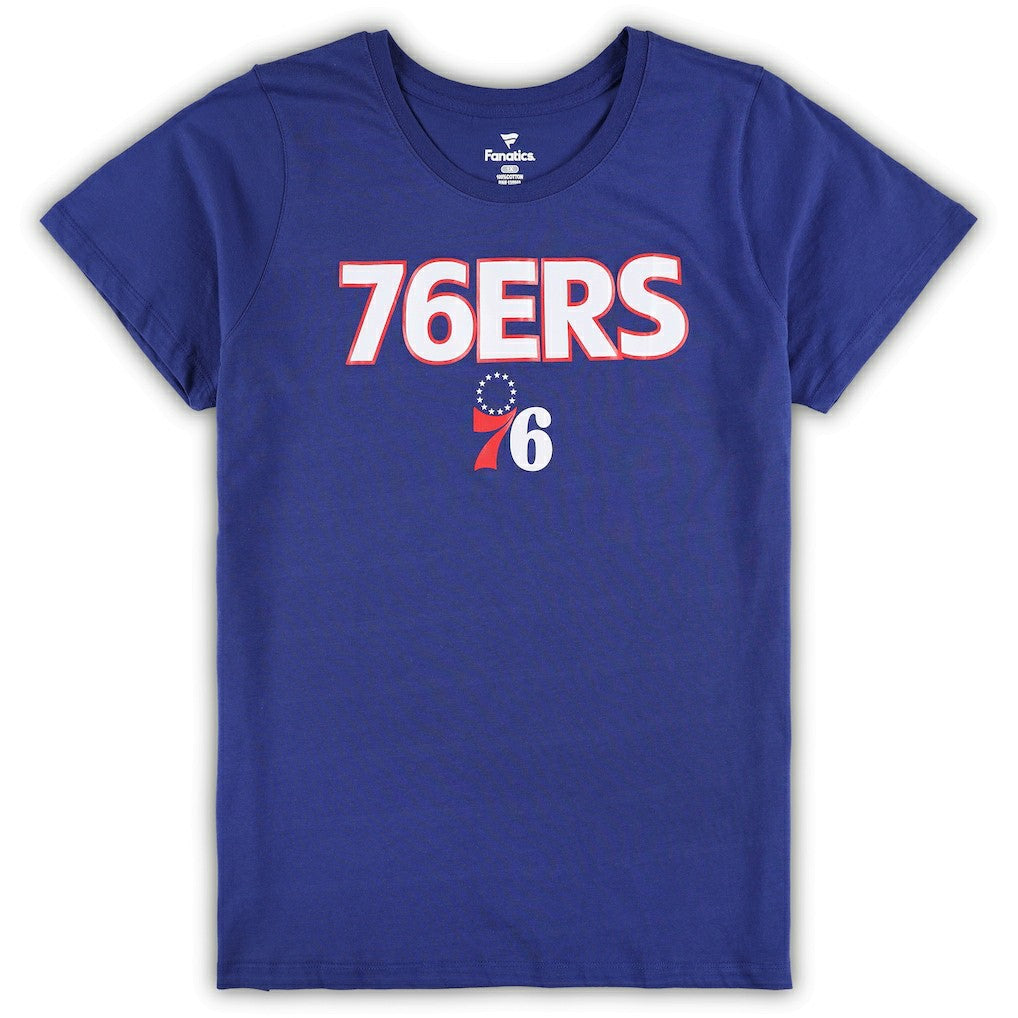 Fanatics - Philadelphia 76ers Women's Plus Size T-Shirt & Shorts Combo Set - Royal/Heather Gray