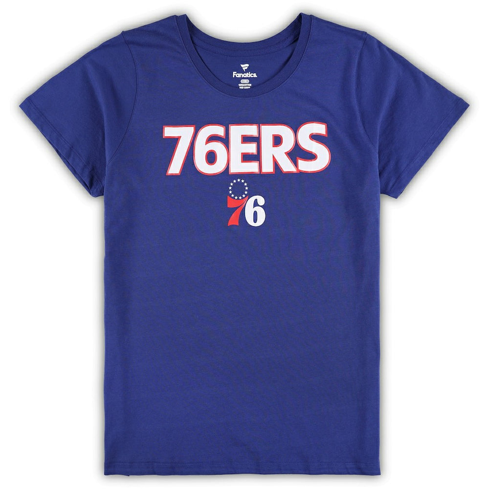 Fanatics - Philadelphia 76ers Women's Plus Size T-Shirt & Shorts Combo Set - Royal/Heather Gray