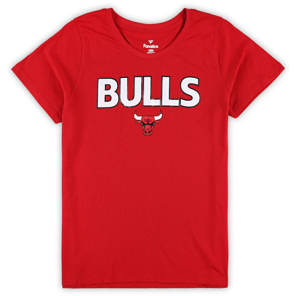Fanatics - Chicago Bulls Women's Plus Size T-Shirt & Shorts Combo Set - Red/Heather Gray