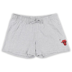 Fanatics - Chicago Bulls Women's Plus Size T-Shirt & Shorts Combo Set - Red/Heather Gray