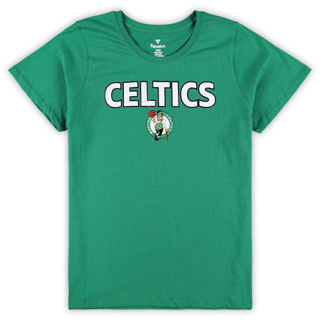 Fanatics - Boston Celtics Women's Plus Size T-Shirt & Shorts Combo Set - Kelly Green/Heather Gray