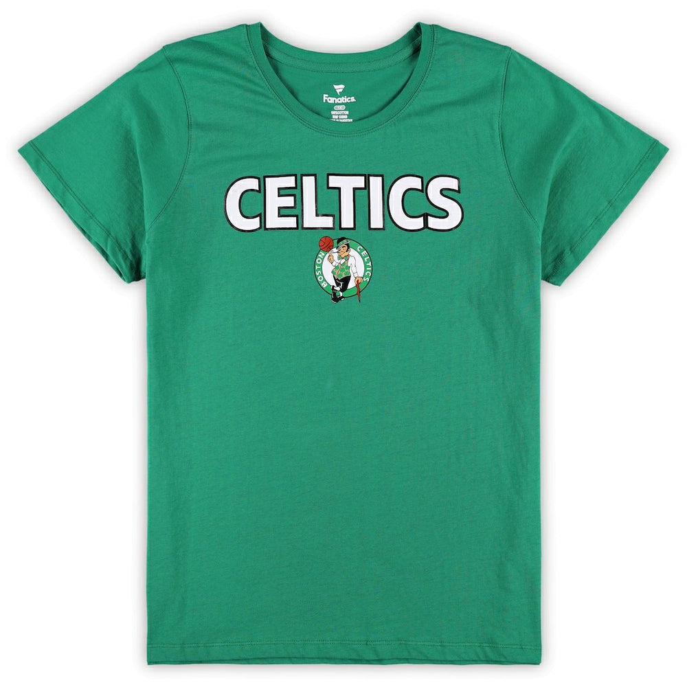 Fanatics - Boston Celtics Women's Plus Size T-Shirt & Shorts Combo Set - Kelly Green/Heather Gray