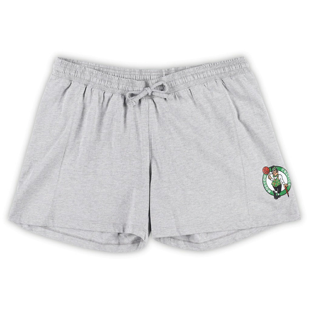 Fanatics - Boston Celtics Women's Plus Size T-Shirt & Shorts Combo Set - Kelly Green/Heather Gray