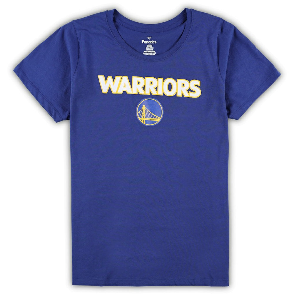 Fanatics - Golden State Warriors Women's Plus Size T-Shirt & Shorts Combo Set - Royal/Heather Gray