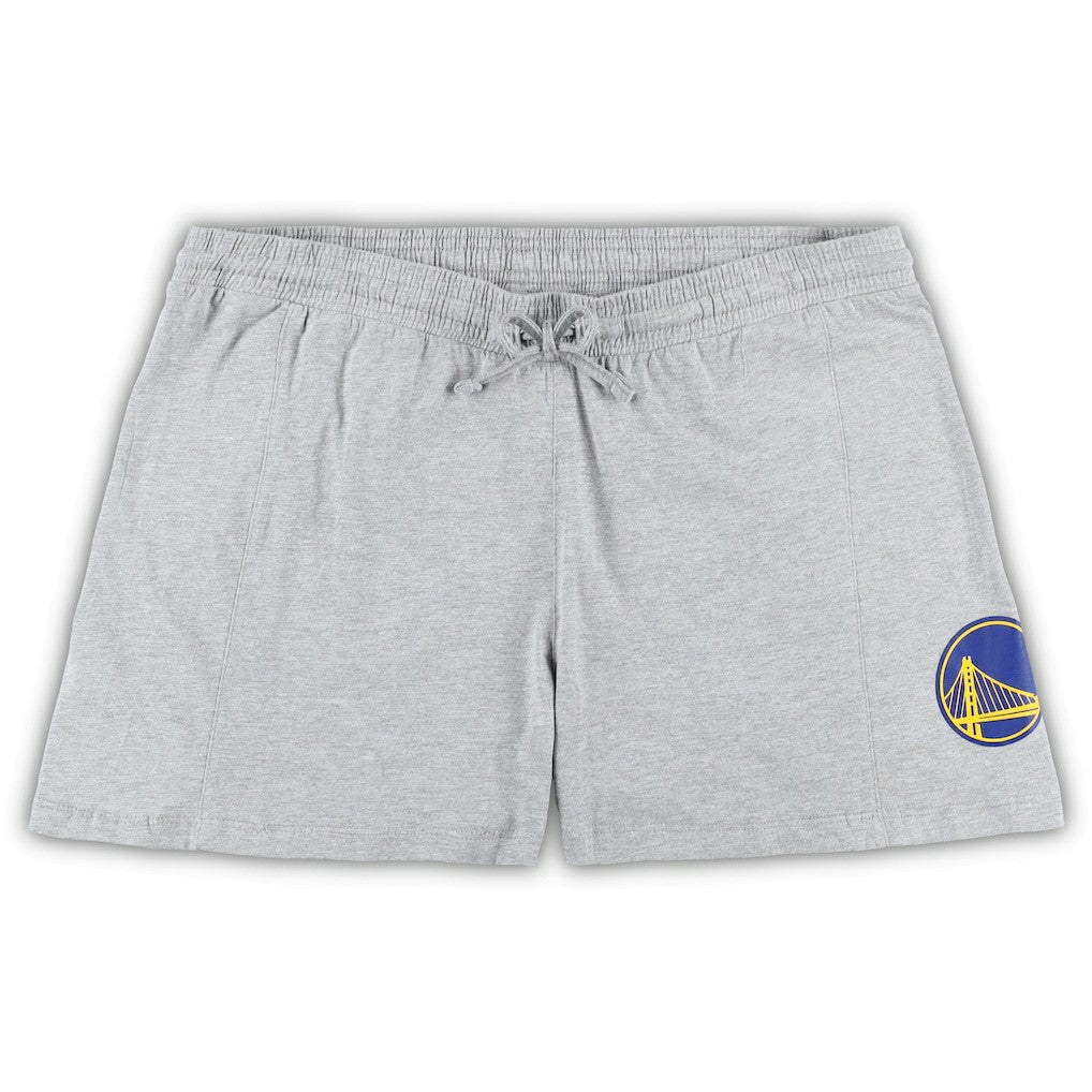 Fanatics - Golden State Warriors Women's Plus Size T-Shirt & Shorts Combo Set - Royal/Heather Gray