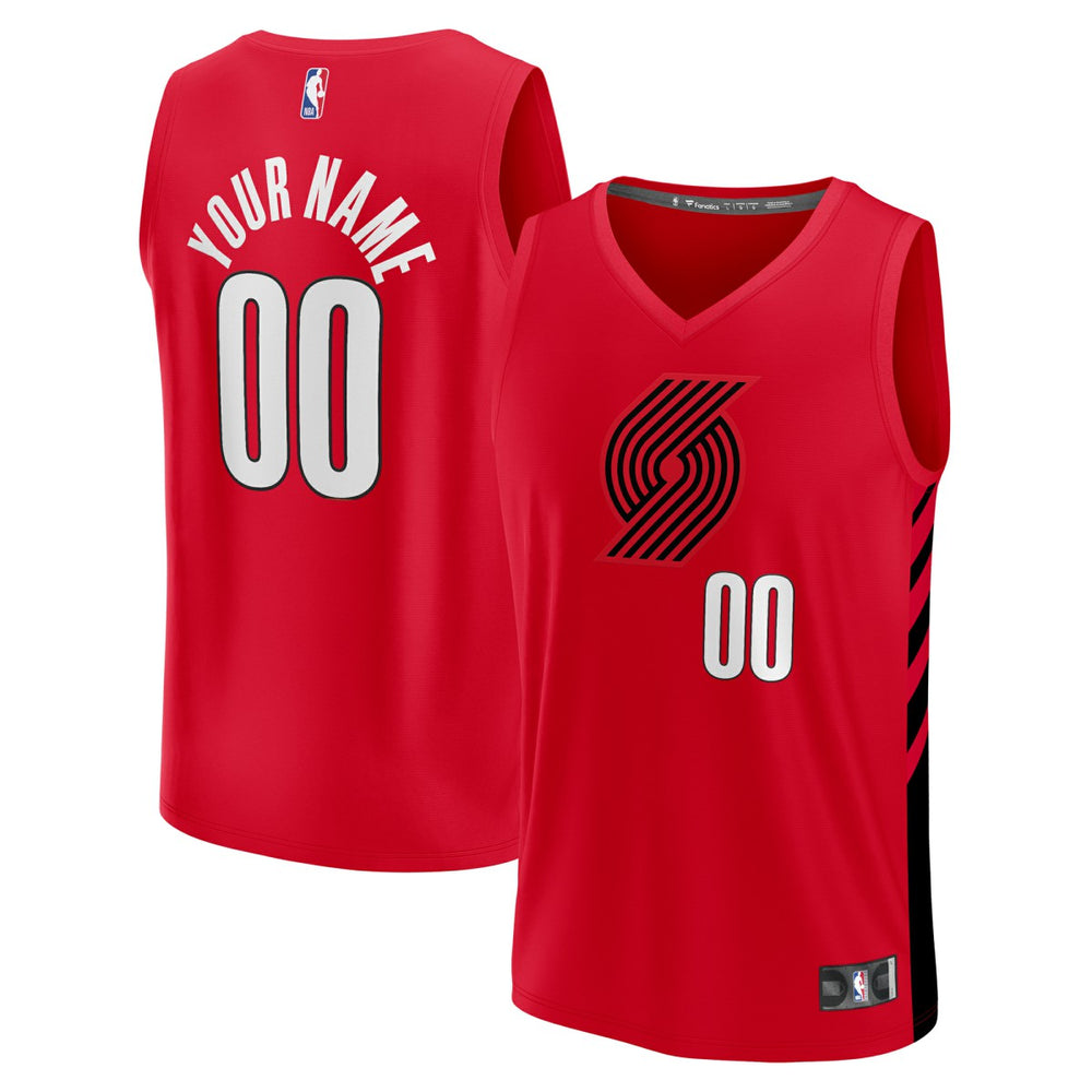 Fanatics - Portland Trail Blazers Fast Break Custom Replica Jersey - Red - Statement Edition