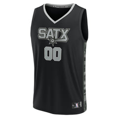 Fanatics - San Antonio Spurs Fast Break Custom Replica Jersey - Black - Statement Edition